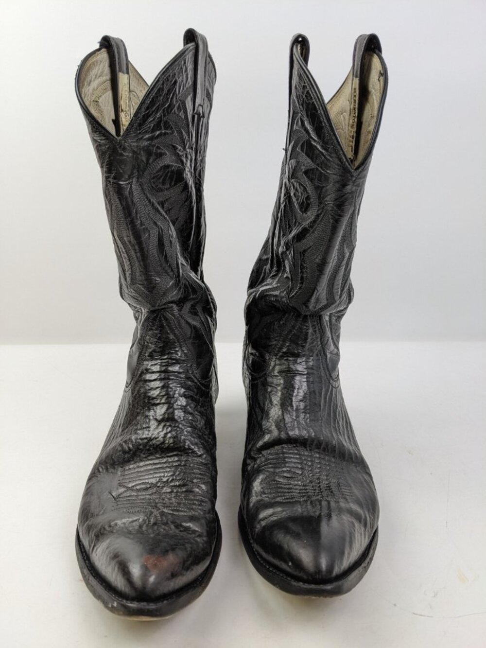 Remington Black Leather Western Cowboy Boots USA Mens Size 11 D